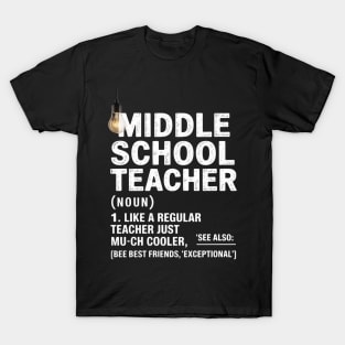 Teacher Appreciation Teacher Definition Middle School T-Shirt